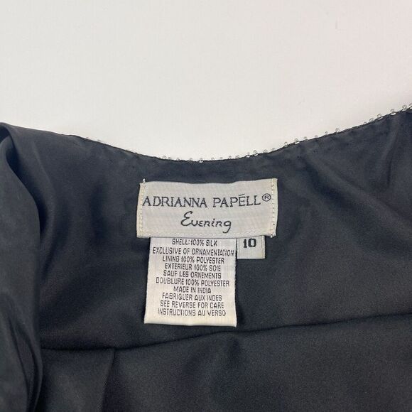 Adrianna Papell Y2K Silk Embroidered Floral Beaded Maxi Dress 10 Whimsigoth - Picture 4 of 16